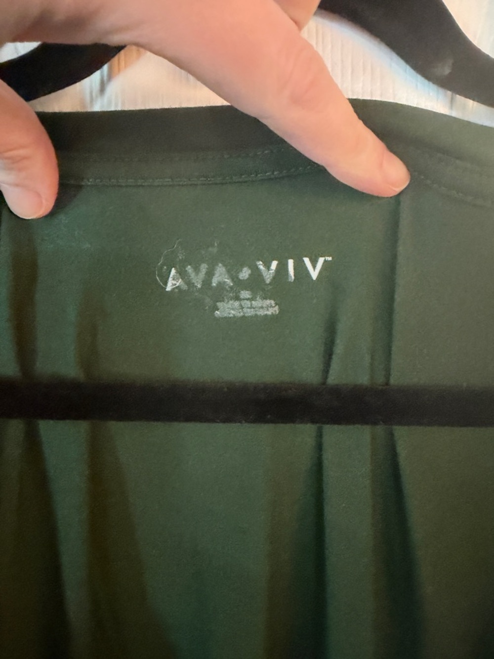 Ava & Viv Forest Green Scoop Neck Half Sleeve Tee - Picture 3 of 4